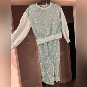 Habitual Girls Size 12 light blue Sparkling Sequin Set